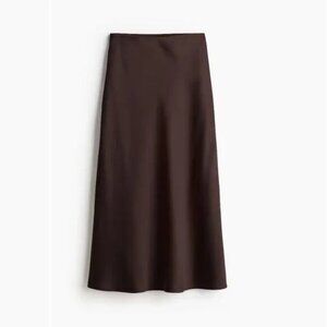 H&M Brown Midi Skirt, XXS